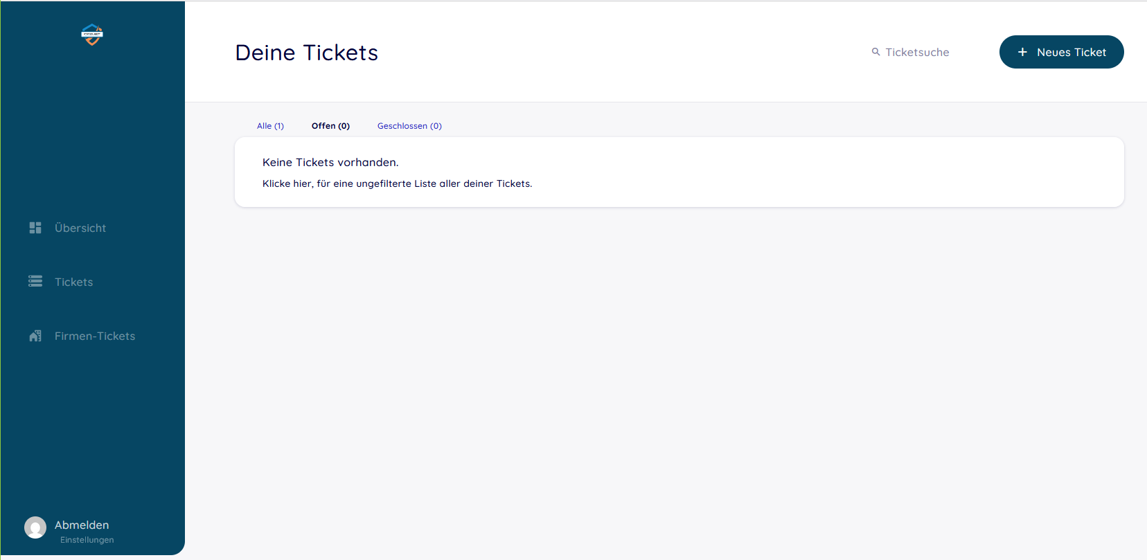 Ticket-Übersicht im IBSS-Ticket-System